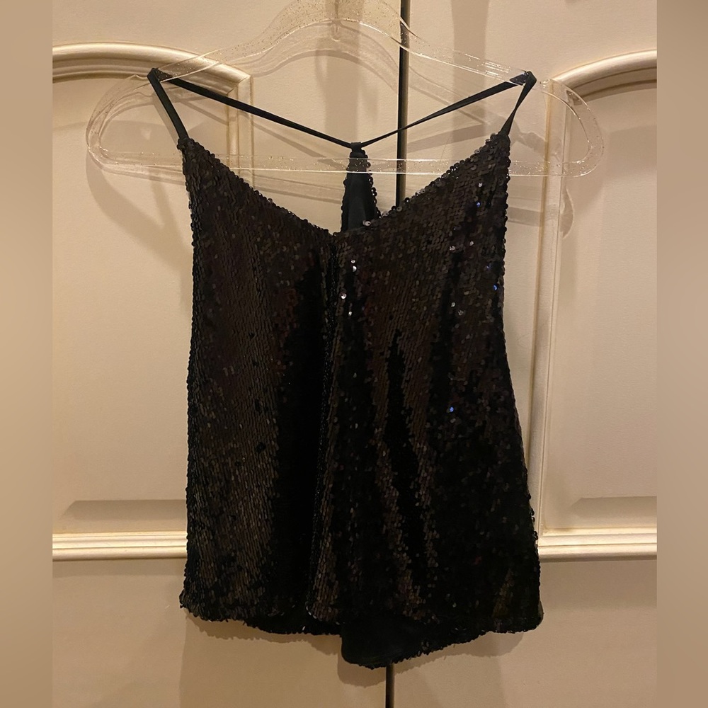 Boohoo - Size M - Sequin Sparkly Black Top - image 2